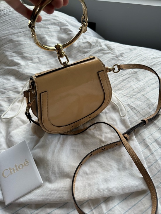 Chloe Handbags - Chloé Nile small crossbody bag in a beige patent leather✨✨